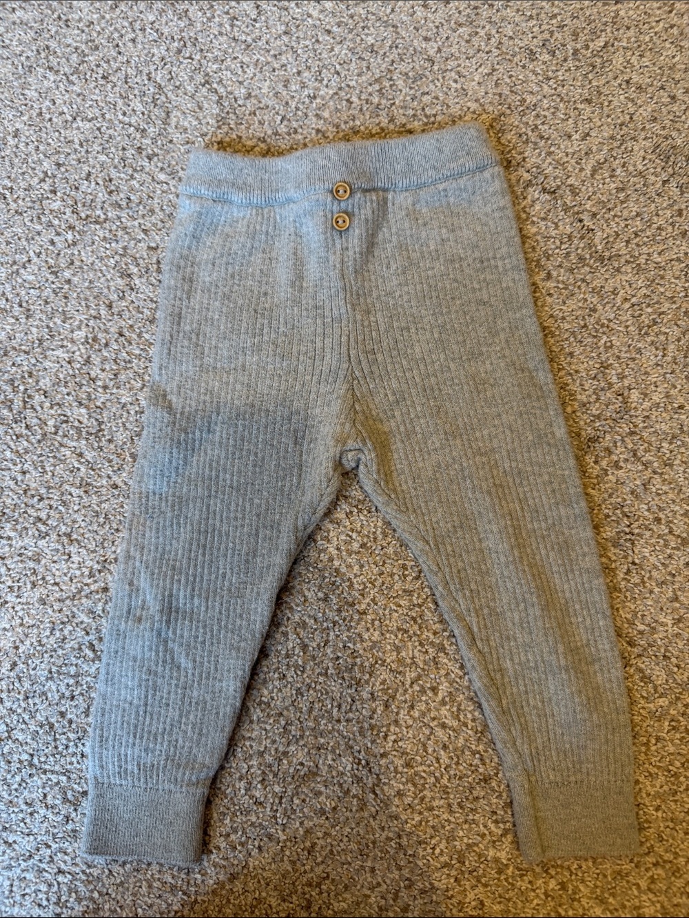 Zara Baby Gray Ribbed Knit Kids Bottoms